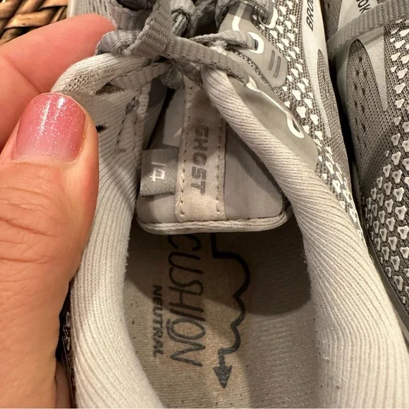 Brooks Ghost 14 Running Shoes, Grey, Women's 8 - Picture 6 of 10